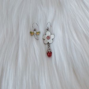 Dragonfly and Flower Earring
